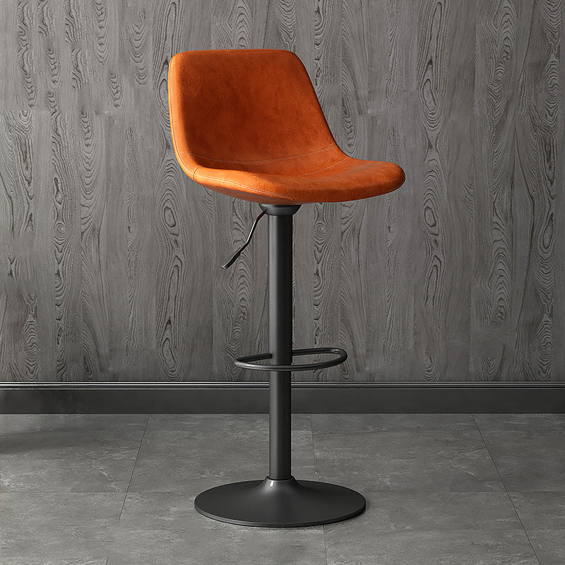Home Footrest Adjustable Height Stool Contemporary Leather Barstool Orange Black 1 Piece Clearhalo 'Bar Furniture' 'Bar Stools' 'bar_stools' 'furn' 'furn_bar_stools' 'Furniture' 'Kitchen & Dining Furniture' 5883298