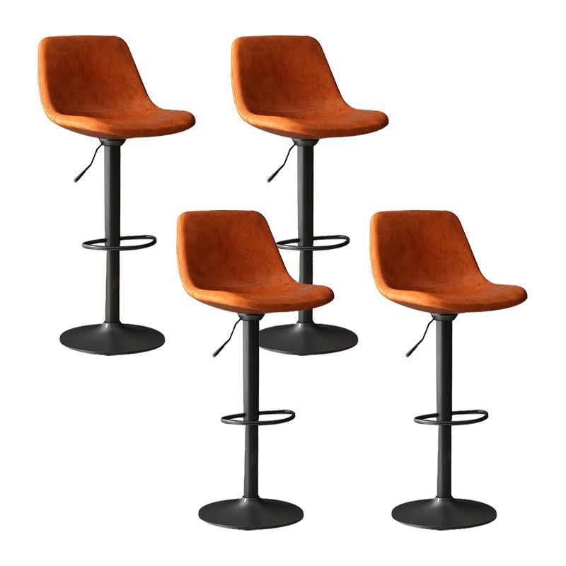 Home Footrest Adjustable Height Stool Contemporary Leather Barstool Orange Black 4 Piece Set Clearhalo 'Bar Furniture' 'Bar Stools' 'bar_stools' 'furn' 'furn_bar_stools' 'Furniture' 'Kitchen & Dining Furniture' 5883300