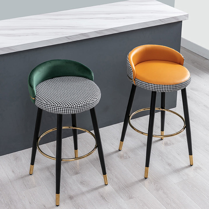 Moderner Low Rücken Counter Stuhl Faux Leder Armless Bar Stuhl