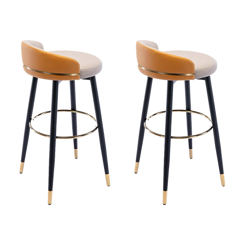 Moderner Low Rücken Counter Stuhl Faux Leder Armless Bar Stuhl