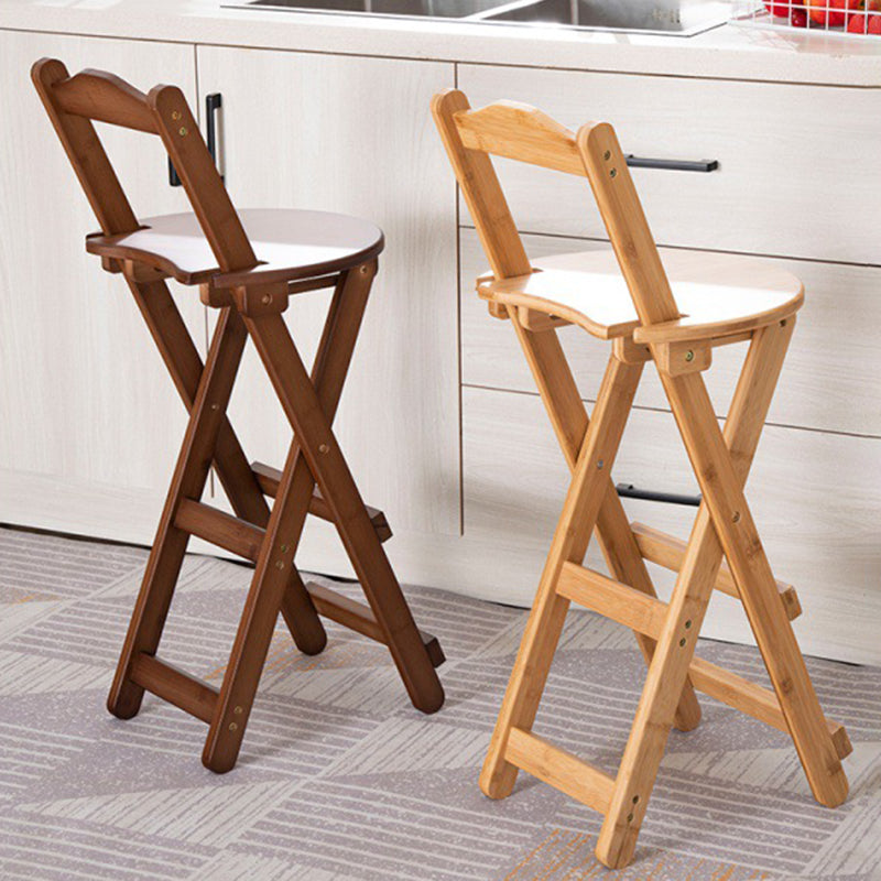 Contemporary Home Folding Stool Matte Finish Bamboo Barstool Clearhalo 'Bar Furniture' 'Bar Stools' 'bar_stools' 'furn' 'furn_bar_stools' 'Furniture' 'Kitchen & Dining Furniture' 5883458