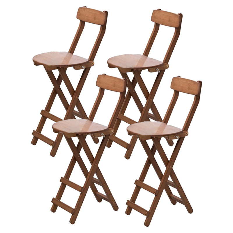 Contemporary Home Folding Stool Matte Finish Bamboo Barstool Brown 4 Piece Set Clearhalo 'Bar Furniture' 'Bar Stools' 'bar_stools' 'furn' 'furn_bar_stools' 'Furniture' 'Kitchen & Dining Furniture' 5883468