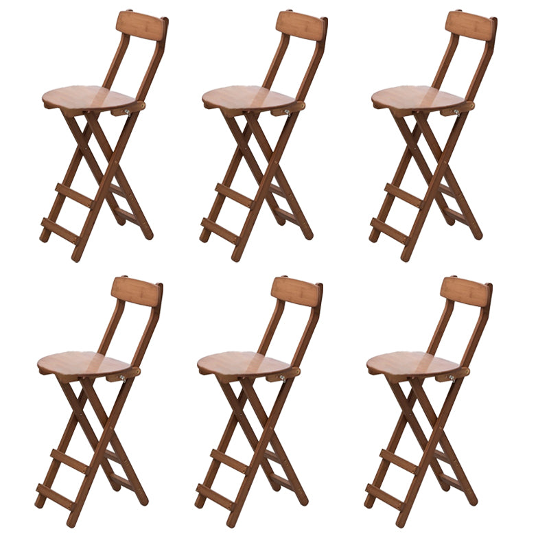 Contemporary Home Folding Stool Matte Finish Bamboo Barstool Brown 6 Piece Set Clearhalo 'Bar Furniture' 'Bar Stools' 'bar_stools' 'furn' 'furn_bar_stools' 'Furniture' 'Kitchen & Dining Furniture' 5883469