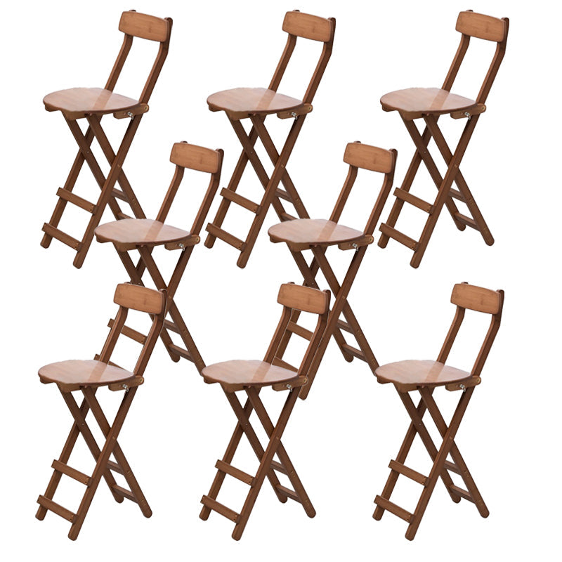Contemporary Home Folding Stool Matte Finish Bamboo Barstool Brown 8 Piece Set Clearhalo 'Bar Furniture' 'Bar Stools' 'bar_stools' 'furn' 'furn_bar_stools' 'Furniture' 'Kitchen & Dining Furniture' 5883472