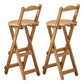 Contemporary Home Folding Stool Matte Finish Bamboo Barstool Wood 2 Piece Set Clearhalo 'Bar Furniture' 'Bar Stools' 'bar_stools' 'furn' 'furn_bar_stools' 'Furniture' 'Kitchen & Dining Furniture' 5883476