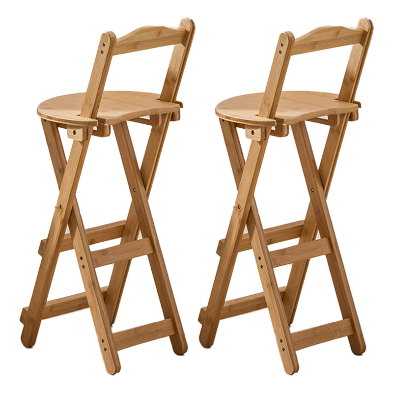 Contemporary Home Folding Stool Matte Finish Bamboo Barstool Wood 2 Piece Set Clearhalo 'Bar Furniture' 'Bar Stools' 'bar_stools' 'furn' 'furn_bar_stools' 'Furniture' 'Kitchen & Dining Furniture' 5883476