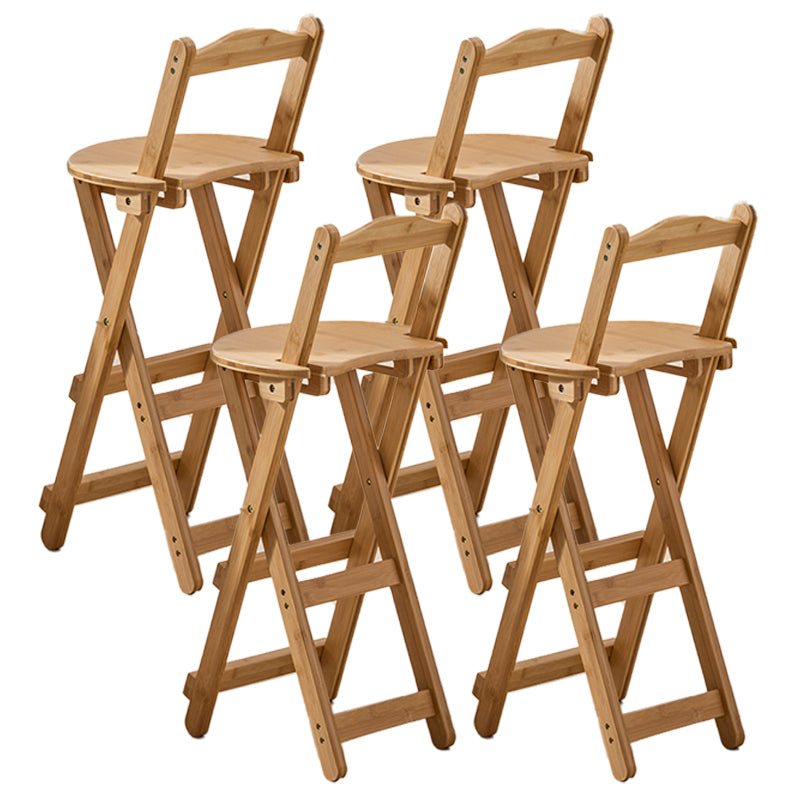 Contemporary Home Folding Stool Matte Finish Bamboo Barstool Wood 4 Piece Set Clearhalo 'Bar Furniture' 'Bar Stools' 'bar_stools' 'furn' 'furn_bar_stools' 'Furniture' 'Kitchen & Dining Furniture' 5883477
