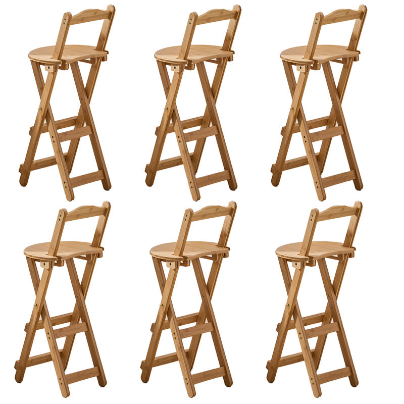 Contemporary Home Folding Stool Matte Finish Bamboo Barstool Wood 6 Piece Set Clearhalo 'Bar Furniture' 'Bar Stools' 'bar_stools' 'furn' 'furn_bar_stools' 'Furniture' 'Kitchen & Dining Furniture' 5883478