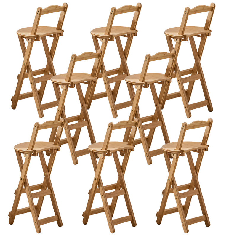 Contemporary Home Folding Stool Matte Finish Bamboo Barstool Wood 8 Piece Set Clearhalo 'Bar Furniture' 'Bar Stools' 'bar_stools' 'furn' 'furn_bar_stools' 'Furniture' 'Kitchen & Dining Furniture' 5883479