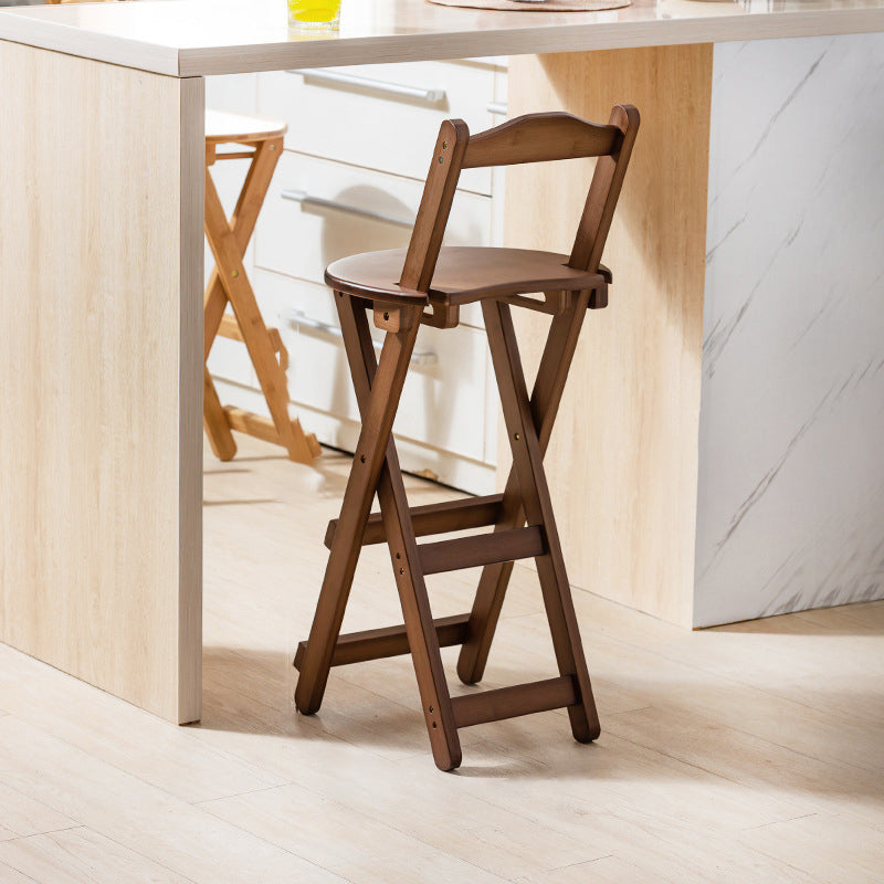 Contemporary Home Folding Stool Matte Finish Bamboo Barstool Tan 1 Piece Clearhalo 'Bar Furniture' 'Bar Stools' 'bar_stools' 'furn' 'furn_bar_stools' 'Furniture' 'Kitchen & Dining Furniture' 5883480