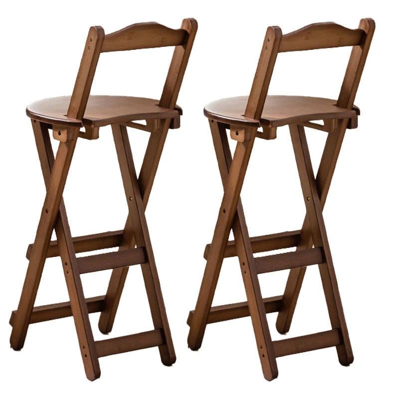 Contemporary Home Folding Stool Matte Finish Bamboo Barstool Tan 2 Piece Set Clearhalo 'Bar Furniture' 'Bar Stools' 'bar_stools' 'furn' 'furn_bar_stools' 'Furniture' 'Kitchen & Dining Furniture' 5883481