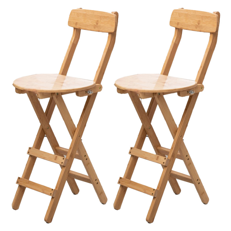 Contemporary Home Folding Stool Matte Finish Bamboo Barstool Natural 2 Piece Set Clearhalo 'Bar Furniture' 'Bar Stools' 'bar_stools' 'furn' 'furn_bar_stools' 'Furniture' 'Kitchen & Dining Furniture' 5883486