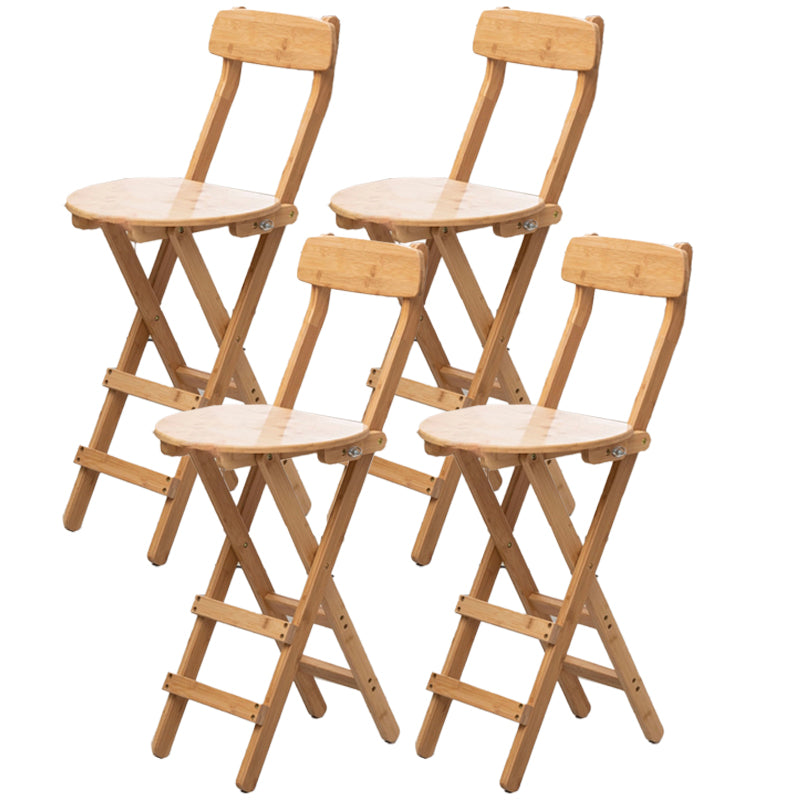 Contemporary Home Folding Stool Matte Finish Bamboo Barstool Natural 4 Piece Set Clearhalo 'Bar Furniture' 'Bar Stools' 'bar_stools' 'furn' 'furn_bar_stools' 'Furniture' 'Kitchen & Dining Furniture' 5883487