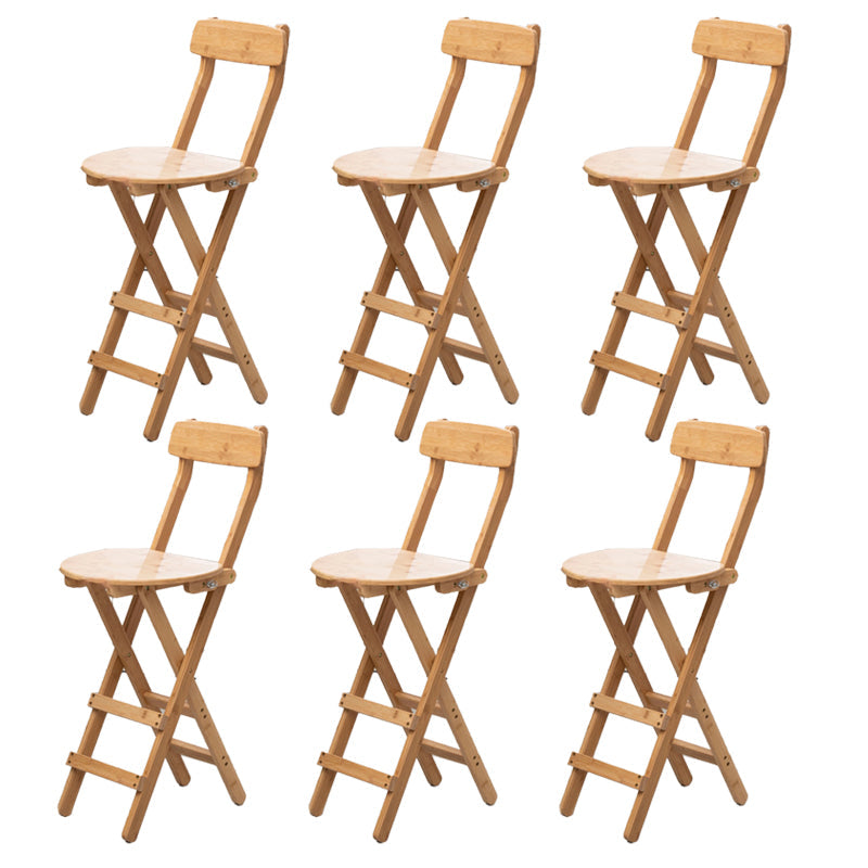 Contemporary Home Folding Stool Matte Finish Bamboo Barstool Natural 6 Piece Set Clearhalo 'Bar Furniture' 'Bar Stools' 'bar_stools' 'furn' 'furn_bar_stools' 'Furniture' 'Kitchen & Dining Furniture' 5883488