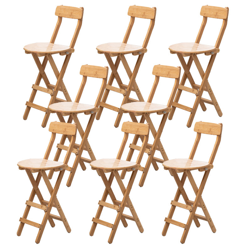 Contemporary Home Folding Stool Matte Finish Bamboo Barstool Natural 8 Piece Set Clearhalo 'Bar Furniture' 'Bar Stools' 'bar_stools' 'furn' 'furn_bar_stools' 'Furniture' 'Kitchen & Dining Furniture' 5883489