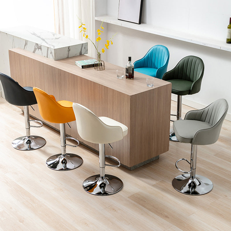 Modern Home Leather Barstool Swivel Adjustable Height Stools