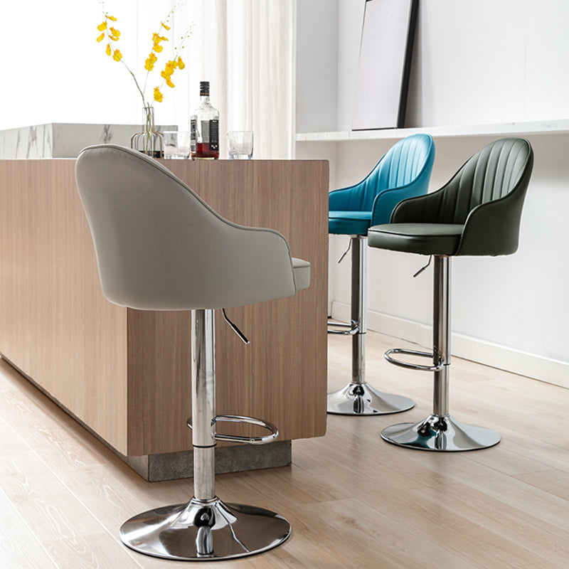 Modern Home Leather Barstool Swivel Adjustable Height Stools