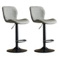 Contemporary Adjustable Height Stool Reception Leather Barstool Grey Black 2 Piece Set Clearhalo 'Bar Furniture' 'Bar Stools' 'bar_stools' 'furn' 'furn_bar_stools' 'Furniture' 'Kitchen & Dining Furniture' 5883859