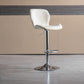 Contemporary Adjustable Height Stool Reception Leather Barstool White Silver 1 Piece Clearhalo 'Bar Furniture' 'Bar Stools' 'bar_stools' 'furn' 'furn_bar_stools' 'Furniture' 'Kitchen & Dining Furniture' 5883864
