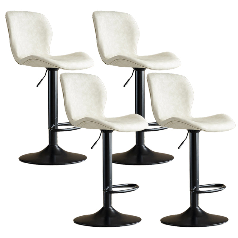 Contemporary Adjustable Height Stool Reception Leather Barstool White Black 4 Piece Set Clearhalo 'Bar Furniture' 'Bar Stools' 'bar_stools' 'furn' 'furn_bar_stools' 'Furniture' 'Kitchen & Dining Furniture' 5883871