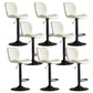 Contemporary Adjustable Height Stool Reception Leather Barstool White Black 8 Piece Set Clearhalo 'Bar Furniture' 'Bar Stools' 'bar_stools' 'furn' 'furn_bar_stools' 'Furniture' 'Kitchen & Dining Furniture' 5883875