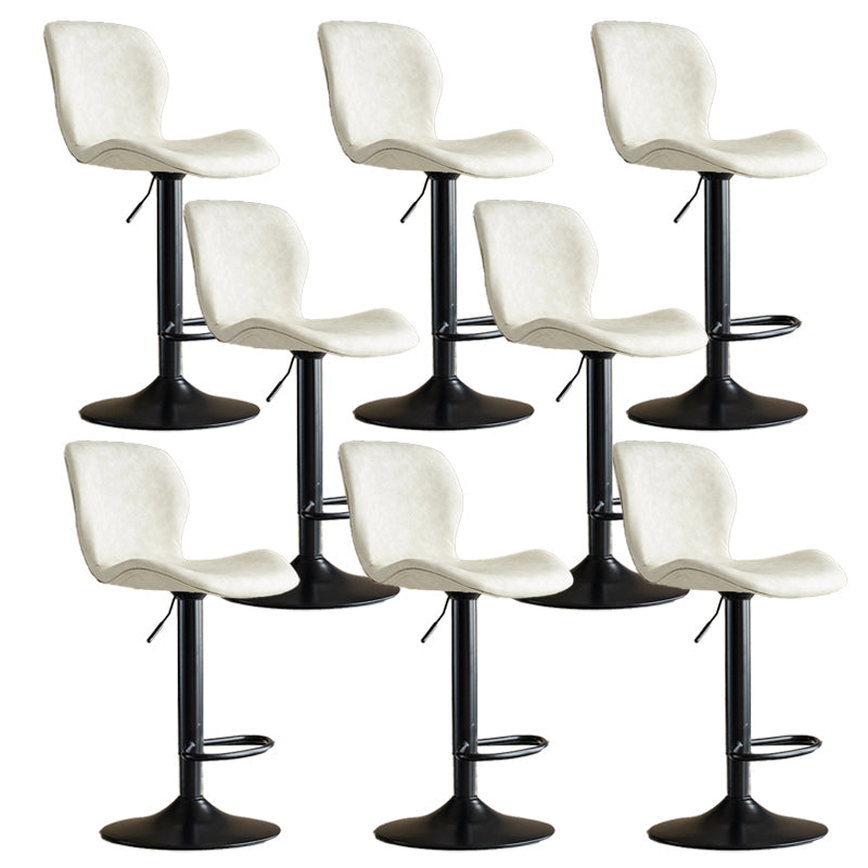 Contemporary Adjustable Height Stool Reception Leather Barstool White Black 8 Piece Set Clearhalo 'Bar Furniture' 'Bar Stools' 'bar_stools' 'furn' 'furn_bar_stools' 'Furniture' 'Kitchen & Dining Furniture' 5883875