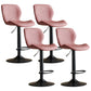 Contemporary Adjustable Height Stool Reception Leather Barstool Pink Black 4 Piece Set Clearhalo 'Bar Furniture' 'Bar Stools' 'bar_stools' 'furn' 'furn_bar_stools' 'Furniture' 'Kitchen & Dining Furniture' 5883878