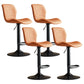 Contemporary Adjustable Height Stool Reception Leather Barstool Orange Black 4 Piece Set Clearhalo 'Bar Furniture' 'Bar Stools' 'bar_stools' 'furn' 'furn_bar_stools' 'Furniture' 'Kitchen & Dining Furniture' 5883883