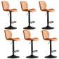 Contemporary Adjustable Height Stool Reception Leather Barstool Orange Black 6 Piece Set Clearhalo 'Bar Furniture' 'Bar Stools' 'bar_stools' 'furn' 'furn_bar_stools' 'Furniture' 'Kitchen & Dining Furniture' 5883884