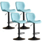 Contemporary Adjustable Height Stool Reception Leather Barstool Blue Black 4 Piece Set Clearhalo 'Bar Furniture' 'Bar Stools' 'bar_stools' 'furn' 'furn_bar_stools' 'Furniture' 'Kitchen & Dining Furniture' 5883891