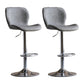 Contemporary Adjustable Height Stool Reception Leather Barstool Grey Silver 2 Piece Set Clearhalo 'Bar Furniture' 'Bar Stools' 'bar_stools' 'furn' 'furn_bar_stools' 'Furniture' 'Kitchen & Dining Furniture' 5883899