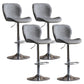 Contemporary Adjustable Height Stool Reception Leather Barstool Grey Silver 4 Piece Set Clearhalo 'Bar Furniture' 'Bar Stools' 'bar_stools' 'furn' 'furn_bar_stools' 'Furniture' 'Kitchen & Dining Furniture' 5883900