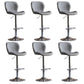 Contemporary Adjustable Height Stool Reception Leather Barstool Grey Silver 6 Piece Set Clearhalo 'Bar Furniture' 'Bar Stools' 'bar_stools' 'furn' 'furn_bar_stools' 'Furniture' 'Kitchen & Dining Furniture' 5883901
