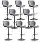 Contemporary Adjustable Height Stool Reception Leather Barstool Grey Silver 8 Piece Set Clearhalo 'Bar Furniture' 'Bar Stools' 'bar_stools' 'furn' 'furn_bar_stools' 'Furniture' 'Kitchen & Dining Furniture' 5883902