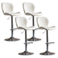 Contemporary Adjustable Height Stool Reception Leather Barstool White Silver 4 Piece Set Clearhalo 'Bar Furniture' 'Bar Stools' 'bar_stools' 'furn' 'furn_bar_stools' 'Furniture' 'Kitchen & Dining Furniture' 5883904