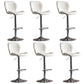 Contemporary Adjustable Height Stool Reception Leather Barstool White Silver 6 Piece Set Clearhalo 'Bar Furniture' 'Bar Stools' 'bar_stools' 'furn' 'furn_bar_stools' 'Furniture' 'Kitchen & Dining Furniture' 5883905