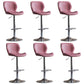 Contemporary Adjustable Height Stool Reception Leather Barstool Pink Silver 6 Piece Set Clearhalo 'Bar Furniture' 'Bar Stools' 'bar_stools' 'furn' 'furn_bar_stools' 'Furniture' 'Kitchen & Dining Furniture' 5883909