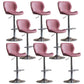 Contemporary Adjustable Height Stool Reception Leather Barstool Pink Silver 8 Piece Set Clearhalo 'Bar Furniture' 'Bar Stools' 'bar_stools' 'furn' 'furn_bar_stools' 'Furniture' 'Kitchen & Dining Furniture' 5883910