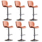 Contemporary Adjustable Height Stool Reception Leather Barstool Orange Silver 6 Piece Set Clearhalo 'Bar Furniture' 'Bar Stools' 'bar_stools' 'furn' 'furn_bar_stools' 'Furniture' 'Kitchen & Dining Furniture' 5883913