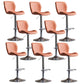 Contemporary Adjustable Height Stool Reception Leather Barstool Orange Silver 8 Piece Set Clearhalo 'Bar Furniture' 'Bar Stools' 'bar_stools' 'furn' 'furn_bar_stools' 'Furniture' 'Kitchen & Dining Furniture' 5883914