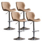 Contemporary Adjustable Height Stool Reception Leather Barstool Brown Silver 4 Piece Set Clearhalo 'Bar Furniture' 'Bar Stools' 'bar_stools' 'furn' 'furn_bar_stools' 'Furniture' 'Kitchen & Dining Furniture' 5883917