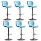 Contemporary Adjustable Height Stool Reception Leather Barstool Blue Silver 6 Piece Set Clearhalo 'Bar Furniture' 'Bar Stools' 'bar_stools' 'furn' 'furn_bar_stools' 'Furniture' 'Kitchen & Dining Furniture' 5883923