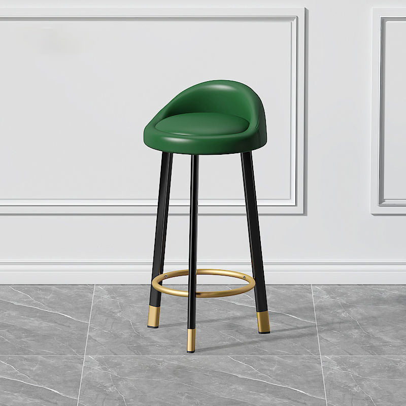 Contemporary Swivel Barstool Matte Finish Upholstered Bar Stools Blackish Green Black Gold 1 Piece Clearhalo 'Bar Furniture' 'Bar Stools' 'bar_stools' 'furn' 'furn_bar_stools' 'Furniture' 'Kitchen & Dining Furniture' 5883928