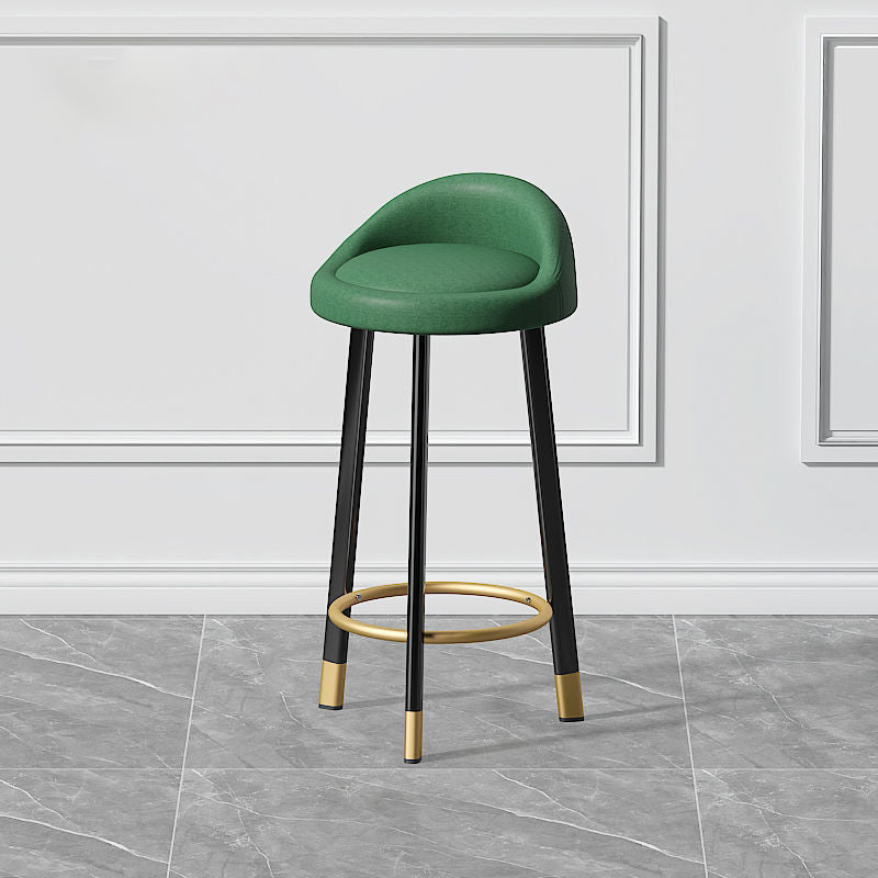 Contemporary Swivel Barstool Matte Finish Upholstered Bar Stools Green Black Gold 1 Piece Clearhalo 'Bar Furniture' 'Bar Stools' 'bar_stools' 'furn' 'furn_bar_stools' 'Furniture' 'Kitchen & Dining Furniture' 5883930