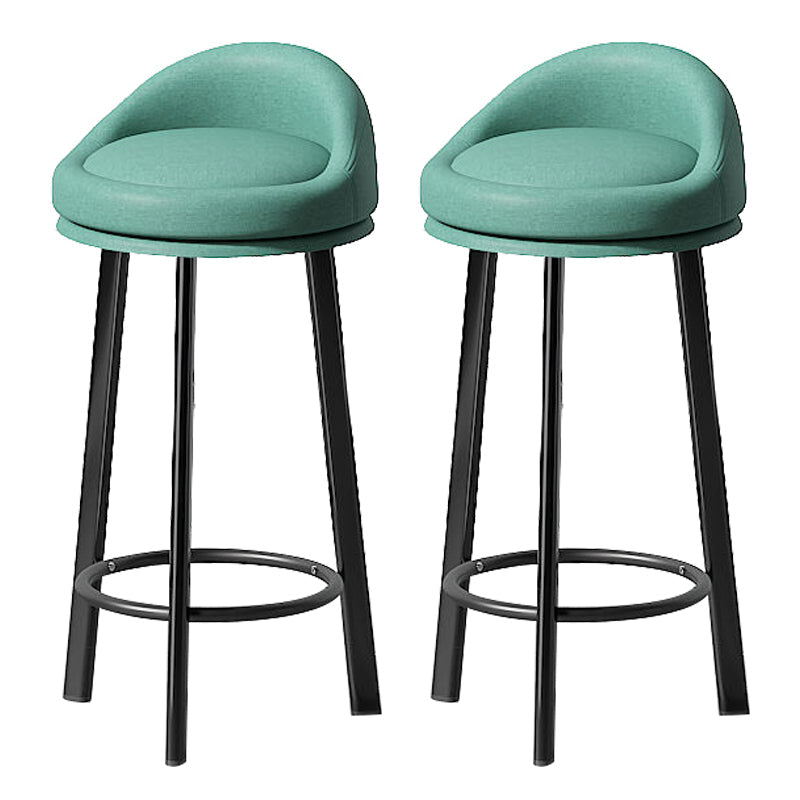 Contemporary Swivel Barstool Matte Finish Upholstered Bar Stools Blue Black 2 Piece Set Clearhalo 'Bar Furniture' 'Bar Stools' 'bar_stools' 'furn' 'furn_bar_stools' 'Furniture' 'Kitchen & Dining Furniture' 5883949