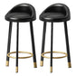 Contemporary Swivel Barstool Matte Finish Upholstered Bar Stools Black Black Gold 2 Piece Set Clearhalo 'Bar Furniture' 'Bar Stools' 'bar_stools' 'furn' 'furn_bar_stools' 'Furniture' 'Kitchen & Dining Furniture' 5883954