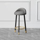 Contemporary Swivel Barstool Matte Finish Upholstered Bar Stools Dark Gray Black Gold 1 Piece Clearhalo 'Bar Furniture' 'Bar Stools' 'bar_stools' 'furn' 'furn_bar_stools' 'Furniture' 'Kitchen & Dining Furniture' 5883963