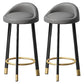 Contemporary Swivel Barstool Matte Finish Upholstered Bar Stools Dark Gray Black Gold 2 Piece Set Clearhalo 'Bar Furniture' 'Bar Stools' 'bar_stools' 'furn' 'furn_bar_stools' 'Furniture' 'Kitchen & Dining Furniture' 5883964