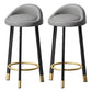 Contemporary Swivel Barstool Matte Finish Upholstered Bar Stools Light Gray Black Gold 2 Piece Set Clearhalo 'Bar Furniture' 'Bar Stools' 'bar_stools' 'furn' 'furn_bar_stools' 'Furniture' 'Kitchen & Dining Furniture' 5883969
