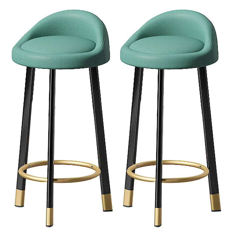 Contemporary Swivel Barstool Matte Finish Upholstered Bar Stools Blue Black Gold 2 Piece Set Clearhalo 'Bar Furniture' 'Bar Stools' 'bar_stools' 'furn' 'furn_bar_stools' 'Furniture' 'Kitchen & Dining Furniture' 5883978